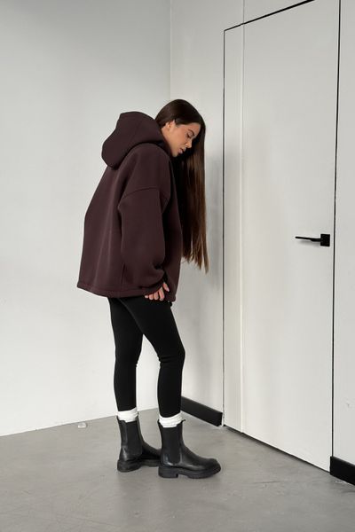 Оверсайз худи на флисе Шоколад ONE SIZE XOUCH-0001 фото